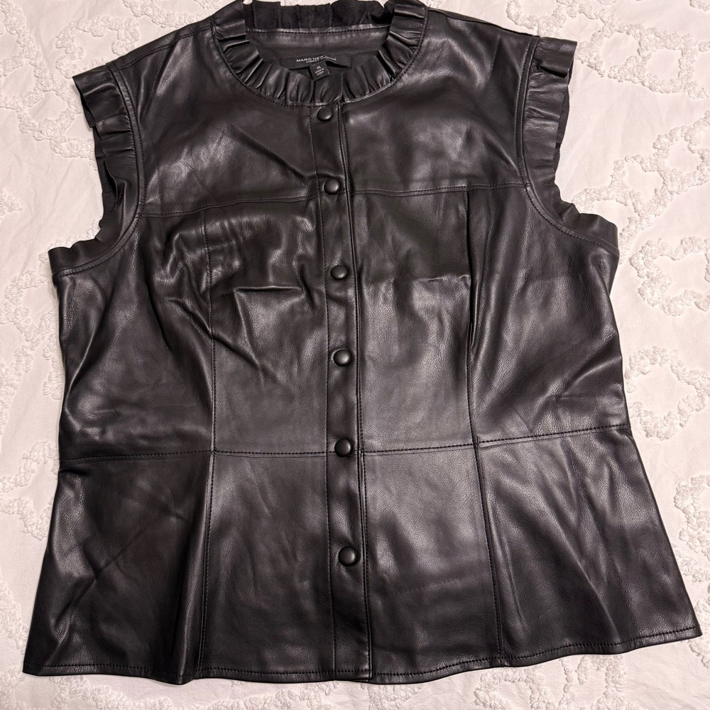 Marc New York Black Leather Vest